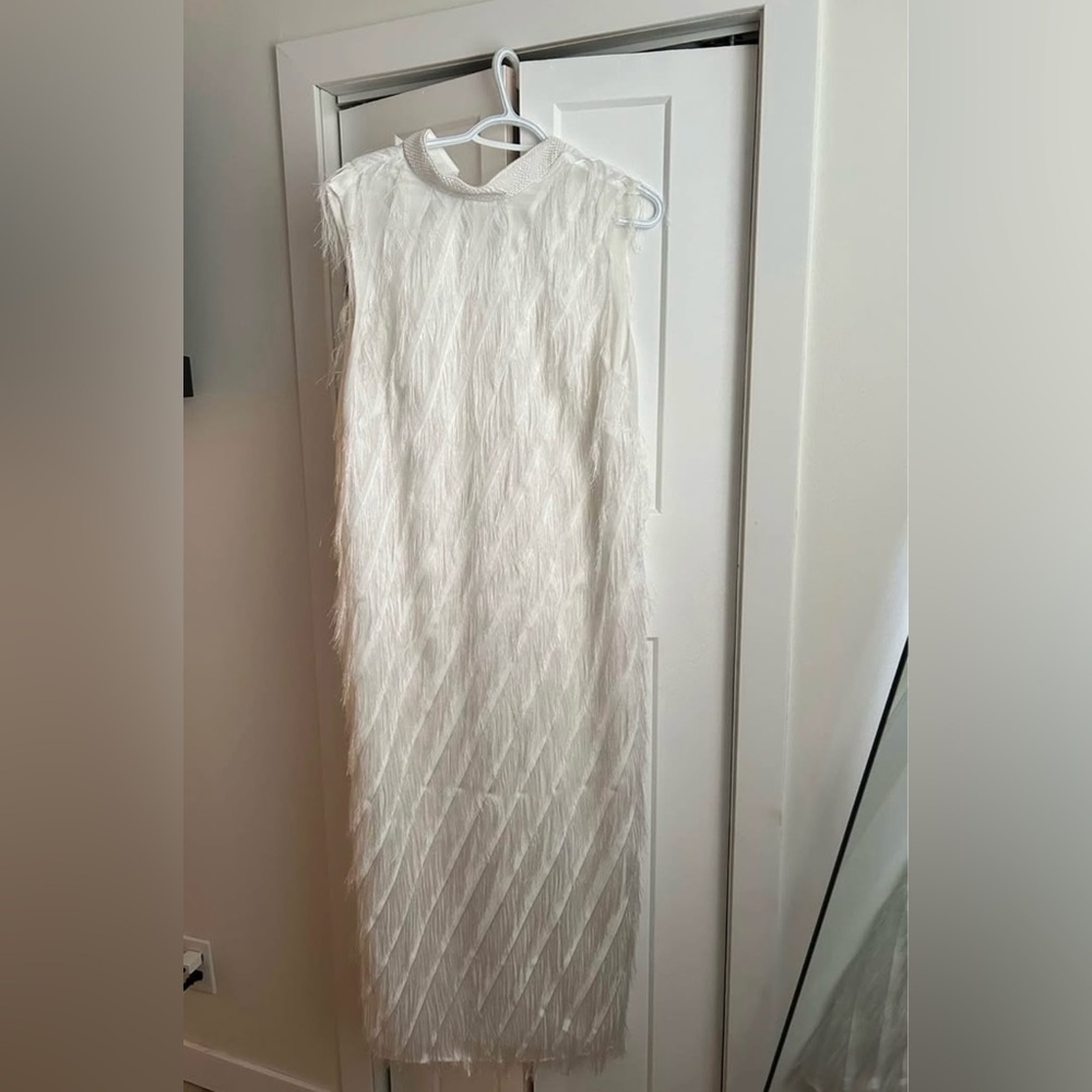 White Fringe Dress